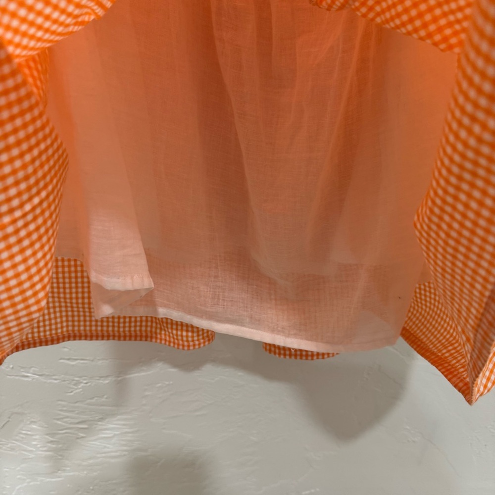Sim and Sam Cutout Orange Gingham Dress Women's Large Stretch Midi - Picture 6 of 15